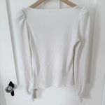 Reformation  Vita Long Puff Balloon Cuff Sleeve Ribbed White Ivory Size Small S Photo 3