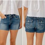Silver Jeans  Suki Flap Short Denim Blue Jean Shorts Photo 12