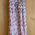 Storia  Floral Ruffle Midi Dress Pink Blush Tie Front Boho Maxi Small Photo 0