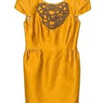 Tibi Silk Brocade Embellished Yellow Sheath Dress, EUC, Size 6, MSRP $495 Photo 0