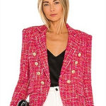 Generation Love  Delilah Pink Tweed Metallic Threads Blazer Size XL Photo 0