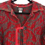Vintage Produce Company Women's Red Brocade Burnout Jacket Size Medium Goth Photo 3
