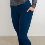 Oiselle  Flyout Cold-weather Run Blue High-Waisted Leggings Photo 1