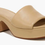 Vince  Leather Slide Sandal Size 7US Chunky Block Heel Photo 0