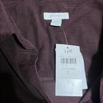 J.Jill  Luxe Soft Corduroy Fine Wale Shirt Dress Roll Tab Sleeves Spiced Wine L Photo 8