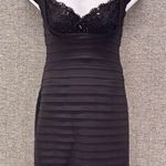 Tadashi Shoji Tadashi Collection Womans Dress Size M Black Beaded Detail Fitted Cocktail Party Photo 0