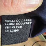 Ivy +‎ Blue Womens Linen Pinstripe Knee Length Dress Blue White Size 10 Career Photo 2