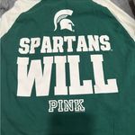 Victoria's Secret  PINK Spartans Green Varsity Long Sleeve Size Medium Photo 2