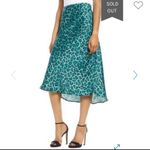 Leith NWT Blue Satin Leopard Midi Skirt Size S Photo 1