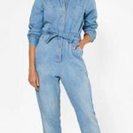 Outerknown  Wyatt Long Sleeve Button Front Denim Jumpsuit Blue Size‎ Medium New Photo 0
