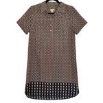 J.crew medallion printed collared shirt dressāsize 8petite Blue Photo 8