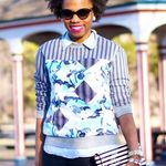 Target Peter Pilotto for Abstract Flora Graphic Crewneck Sweatshirt Size Medium Photo 0