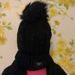 NWT Winter black cable knit Beanie Hat Scarf Set Photo 3