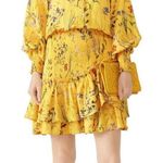 Alexis #700  Floral Ruffle Mini Dress In Yellow garden Photo 0