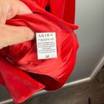 Akira  Women's Red Night Moves Velvet‎ One Button Blazer Size Medium Photo 4