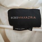 BCBGMAXAZRIA Down Long Puffer Jacket Size XS Cream Racoon Zipper Fur Hood Belted Photo 1