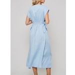 Prómesa Promesa Linen Blend Tan Side Tie Midi Dress size Large Photo 4