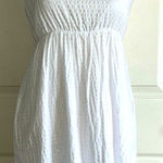 Gianni Bini GB White Square Neck Flutter Sleeve Seersucker Darling Dress Sz S Photo 0