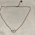 Christian Dior PETIT CD NECKLACE Gold-Finish Metal and Blue Crystals Photo 7