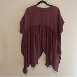 Free People We the Free Sugar Rush Babydoll Top Burgundy Red Size XS Photo 7
