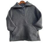 Lands' End Lands’ End Gray Sherpa Fleece Quarter Zip Pullover Jacket Women’s Size Small (6– Photo 2