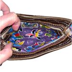 Consuela Quilted Brown Patent w Leather Trim Embroidered Clutch Wristlet NEW Photo 6