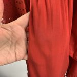 American Eagle  Sz XS Short Romper Red Eyelet Bell Sleeve Deep Tie V-Neck Women’s Photo 8