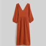 Madewell  Small Cotton Muslin Rust Midi Dress Photo 1