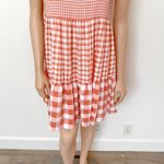 Aura [] Coral Pink Gingham Check Ruffle Hem Relaxed Fit Mini Dress NWT Sz Medium Photo 8