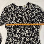 Boden Crew Neck Midi Tea Dress Long Sleeve Black Bloom Floral Size 2R Abstract White Photo 4