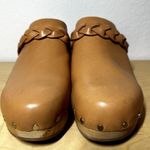 Anthropologie Loeffler Randall Lupa Honey Mid Heel Clog Leather Round Toe Brown 10B Photo 3