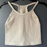 Free People  Movement Ribbed Beige Tank Top with Racerback Photo 0