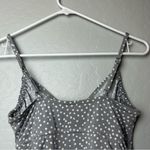 Garnet Hill  gray and white Polkadot ruched one piece swimsuit size 6 Photo 13