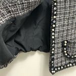 Maje Tweed Blazer Cropped Embellished Faux Pearls and Rhinestones XS Photo 8