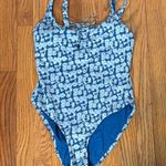 ANDIE Macao One PIece Swimsuit Blue denim Floral size S NWOT Photo 0