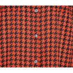 Jones New York Red Black Retro Houndstooth Button Up Blouse Top Size 12 Career Photo 2