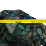 TESS 100% Silk Long Sleeve Blue Black Leaves Women's Button‎ Up Shirt Size 4 Photo 5