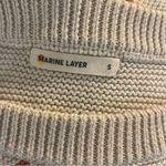 Marine layer  Nina Knit Crewneck Cotton Sweater Stripes Oatmeal Pink Size Small Photo 2