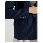 Quince NWT Linen Blazer in Navy Blue 100% Flax Linen Weave sz XL Women's Pockets Photo 5