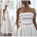 Sachin + Babi  Brielle Belted Silk Faille Gown in Ivory Size US 6 Photo 1