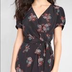 Modcloth Poetic Presence Surplice Floral Dress Black Small Photo 1