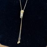 Vintage Gold Tone Zipper adjustable Lariat Necklace Photo 1