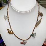 Natural Stone Carved Animal Totem Fetish Heishi Necklace Brown Photo 0