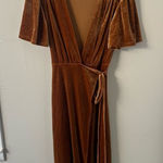 Forever 21 Golden Velvet Wrap Dress Photo 0