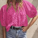 PRETTYGARDEN  Women’s Hollow Out Lace Embroidered Blouse Photo 0