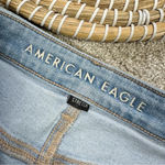 American Eagle Stretch Mom Straight Jeans Distressed Ripped Blue Size 6 Short Photo 6