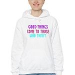 Handmade Good Things Come To Graphic White Women's Hoodie Size L Size L Photo 0