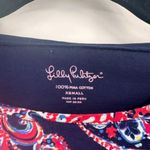 Lilly Pulitzer Women's Floral Paisley Print Long Sleeve Bailey Top Blue Pink XS Photo 6