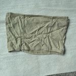 Verge Girl Vrg Grl Tan khaki linen like strapless tube crop top with zipper closure Photo 3