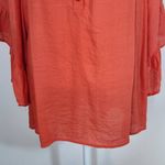 Ashley Stewart  Orange Flowy Blouse with Ruffle Sleeves Size 14-16 Photo 3